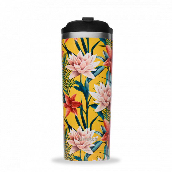 Travel mug isotherme motif tropical